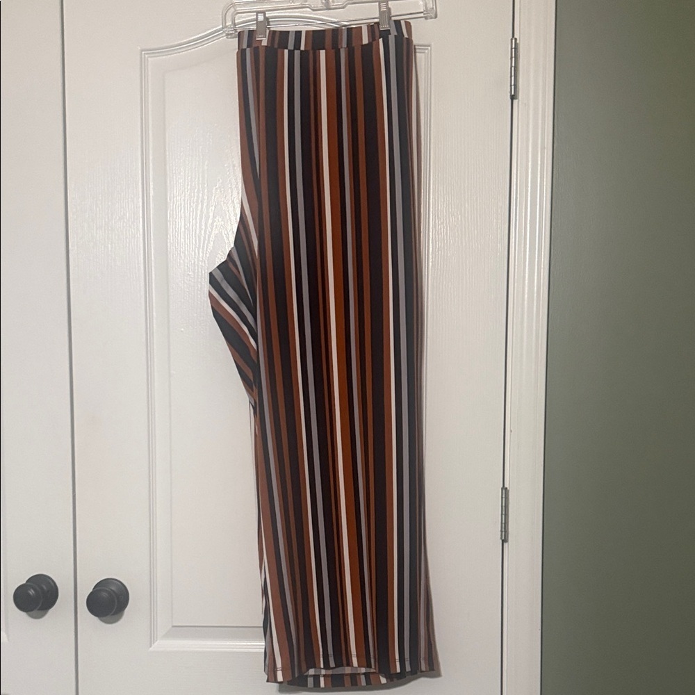 Susan Graver Striped Multicolor Pants Womenโs Size 3X